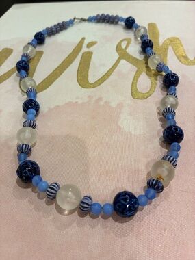Blue Beaded Women's Necklace - Unbranded